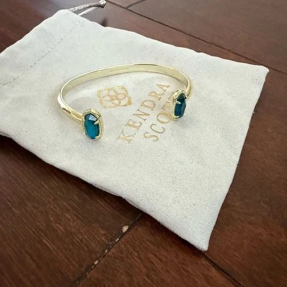Kendra Scott Gold Bracelet with Teal Accents - Picture 1 of 4